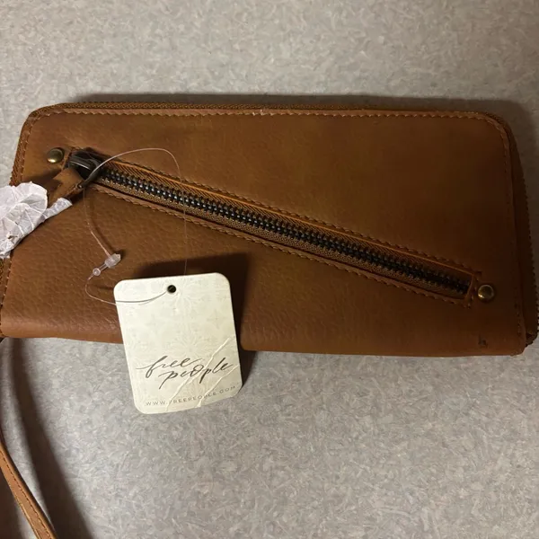 NEW Free People Faux Leather Preppy Coastal Western Fisherman Boho Wristlet - Image 2