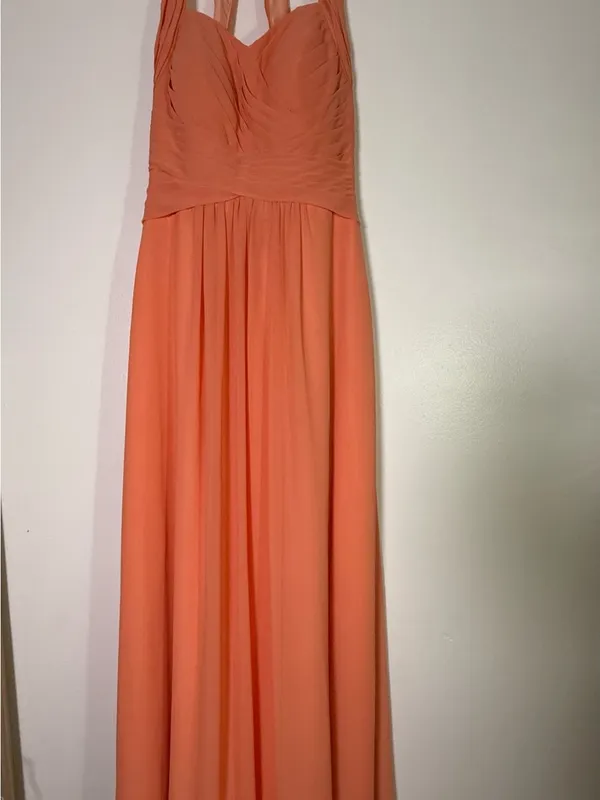 Y2K Azazie Coral Chiffon Evening Gown/ Prom Dress - Image 5