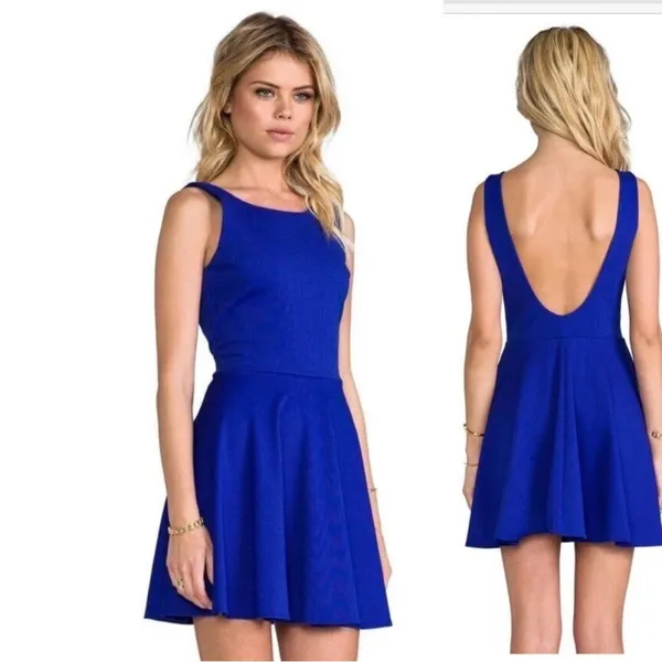 Amanda Uprichard backless blue skater dress - Image 2
