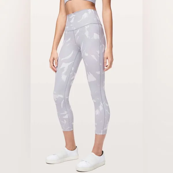 Lululemon Wunder Under High-Rise Tight 25" Flower Pop White Silver Lilac 2 - Image 2