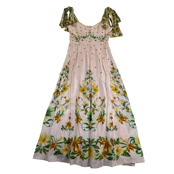 Farm Rio Botanical Beauty Pink Laces Cup‎ Midi Dress Floral Size M 334844 - Image 2