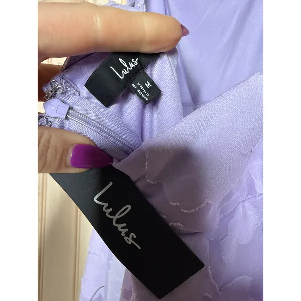 NWT Lulus Let There Be Romance Lavender Burnout Floral Maxi Dress Gala Size M - Image 7