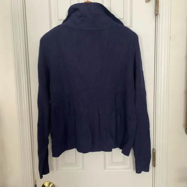 AND Navy Cozy Knit Polo Collar Pullover Sweater - Image 9