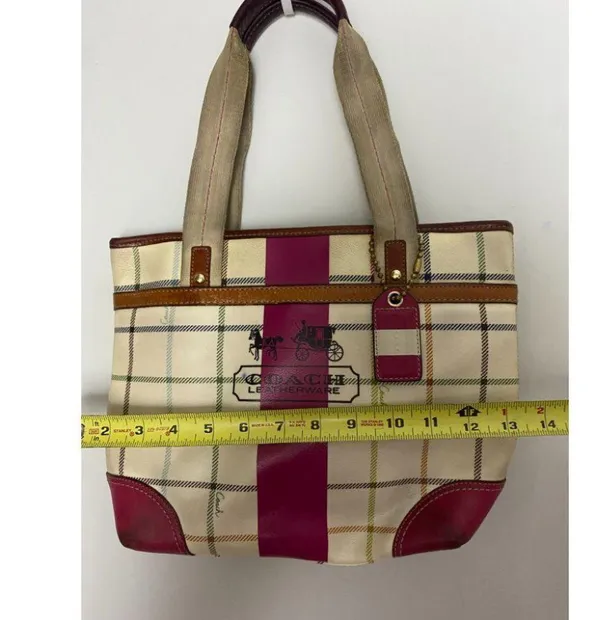 Coach Cream Red Coated Canvas Signature Handbag - Image 5