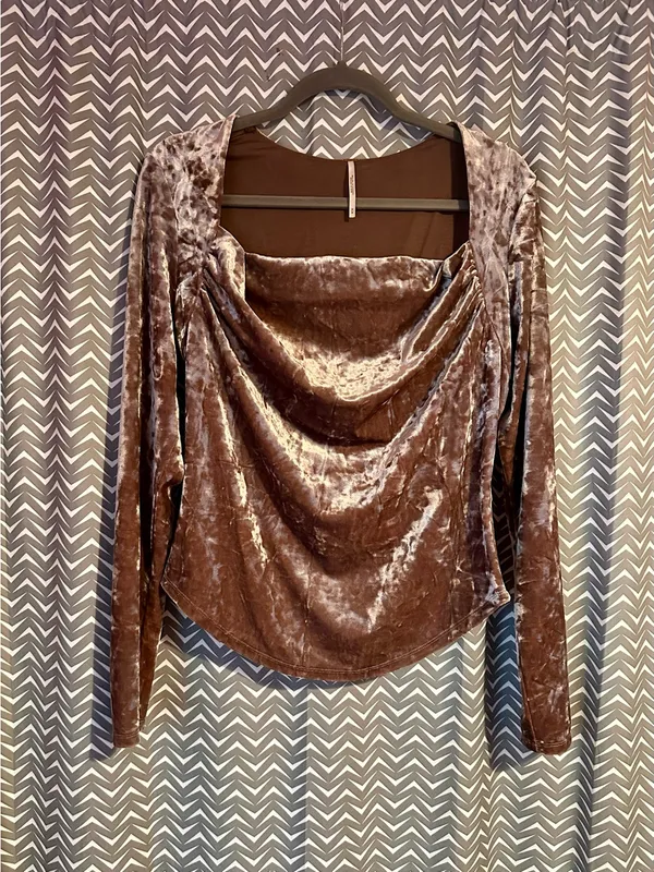 Free People | "Perfect Date" Top in Taupe, M - Image 2