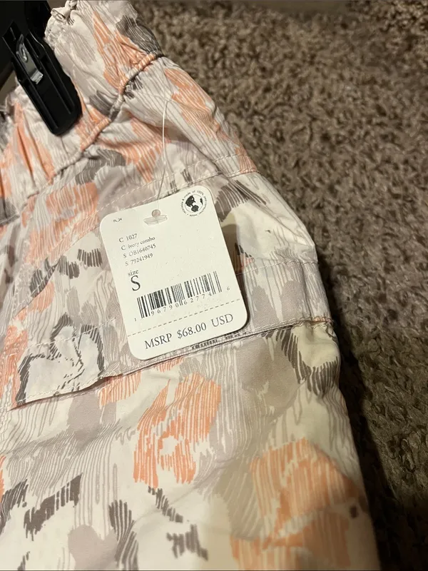 FP Movement by Free People Peach & Gray Floral Lightweight Athletic Shorts - Image 4
