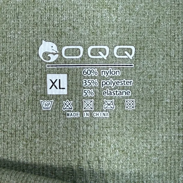 OQQ‎ Womens XL Sage Green Seamless High Waisted Ribbed Yoga Biker Shorts Gym - Image 2