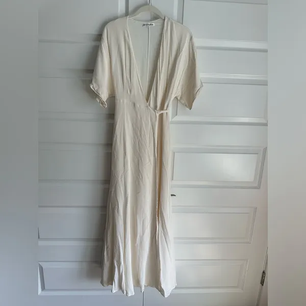 Reformation‎ Winslow Wrap Dress White Ivory Size S - Image 5