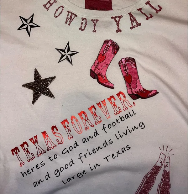 Boutique cropped Texas T shirt White - Image 3