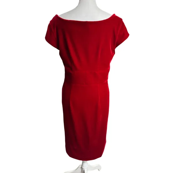 Kinji Red Velvet Off Shoulder Midi Dress Japanese Harajuku Medium - Image 3