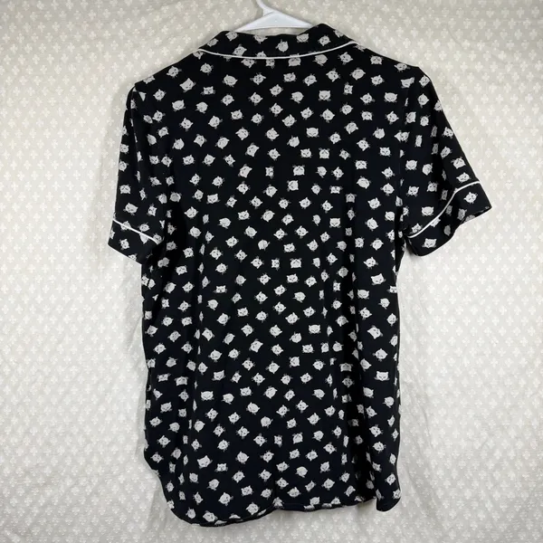 Madewell Black Cream Cat Print Shorts‎ Pajama Set - Image 8