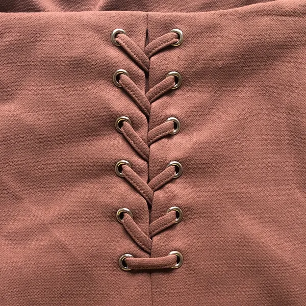 White House Black Market size 6?Brown Lace Up Skirt - Image 2