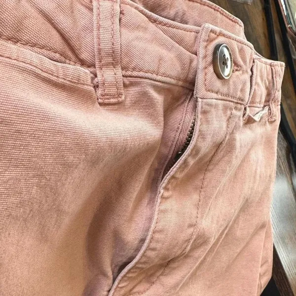 Old Navy Wide Leg High Rise Pants Mauve Pink 4 Tall Trousers Cotton Twill‎ - Image 7