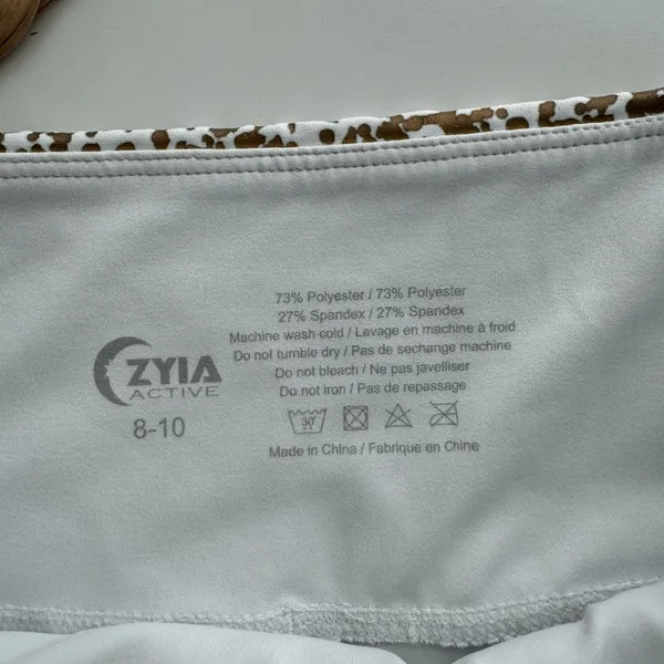 ZYIA White Stay Gold Hi Rise Leggings Sz‎ 8-10 - Image 9