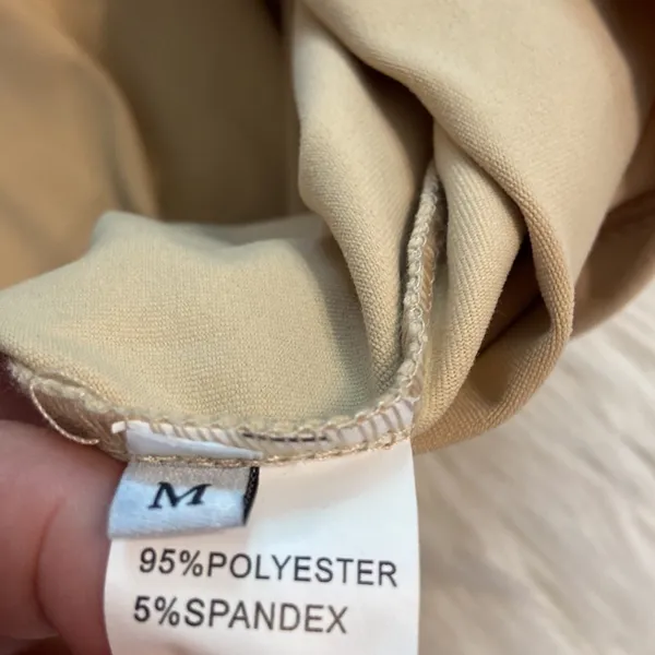 Halara Stylish Tan and Brown Dress size M length 27” bust 26” open back - Image 6