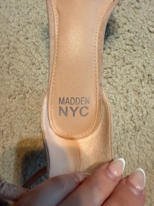 NYC Madden block heels nude 9 - Image 2