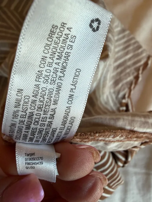 A New Day Target Women’s Medium Brown White Smocked Maxi Dress Striped - Image 4