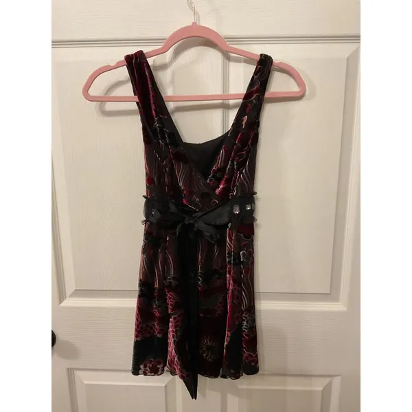 Weston Wear Silk &Velvet Vintage Y2K Babydoll Top Rhinestone Accent Whimsygoth,S - Image 5