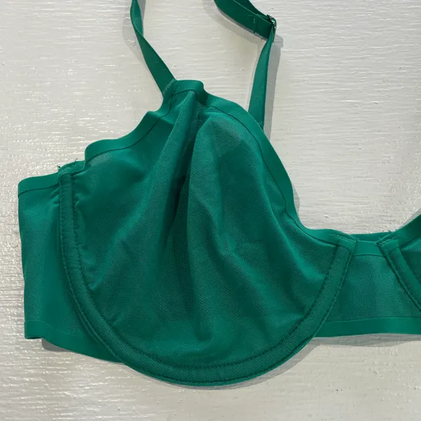 Aerie New SMOOTHEZ Mesh Unlined Underwire Balconette Bra Green Envy Size 36C - Image 5