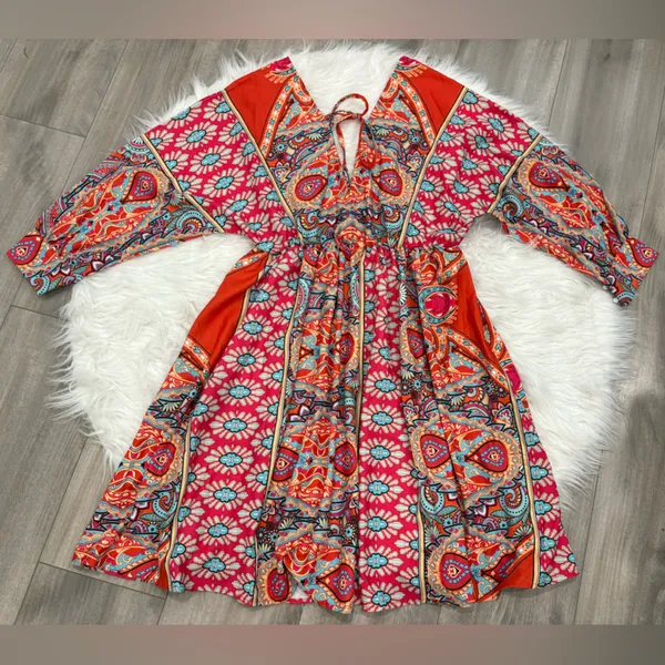 Krush Kandy Vibrant Multicolor Bohemian Dress Size L - Image 2