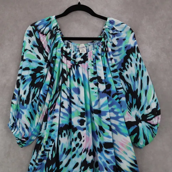 Tommy Bahama Blue Short Fit Flare Preppy Cocktail Business Colorful Dress‎ Small - Image 4