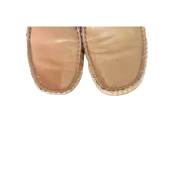 Stuart Weitzman Patent Leather Tan Loafer Driving Shoe Size 9 - Image 10