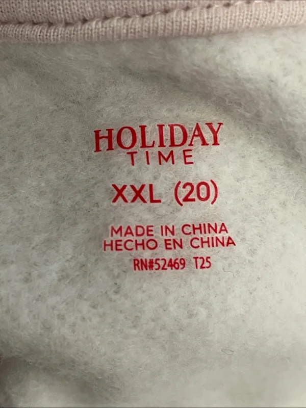 Holiday Time Pink Graphic Crewneck Sweatshirt with Red Candy Cane Print - Image 4