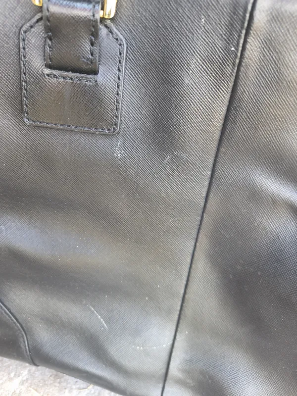 Tory Burch Black Leather Double-Handle Tote with Gold Logo - Image 3