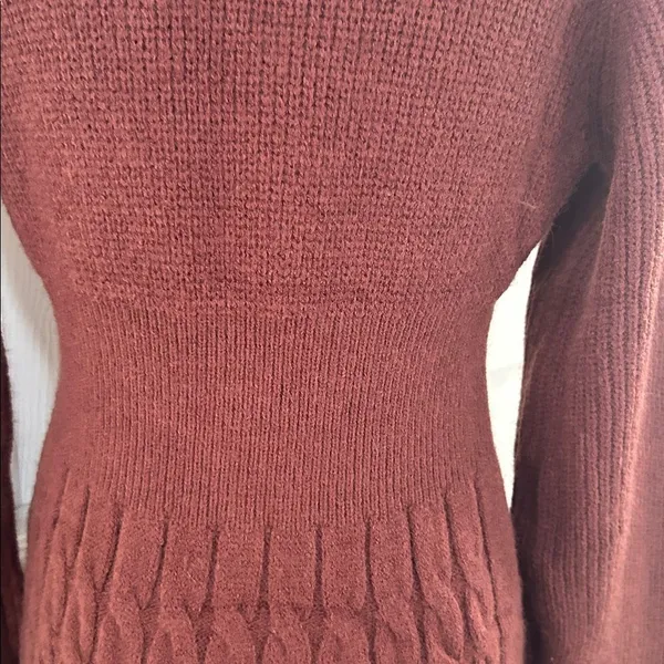 Cupshe Morning Brew Brown Mini Sweater Dress, Size Large, NWT - Image 7