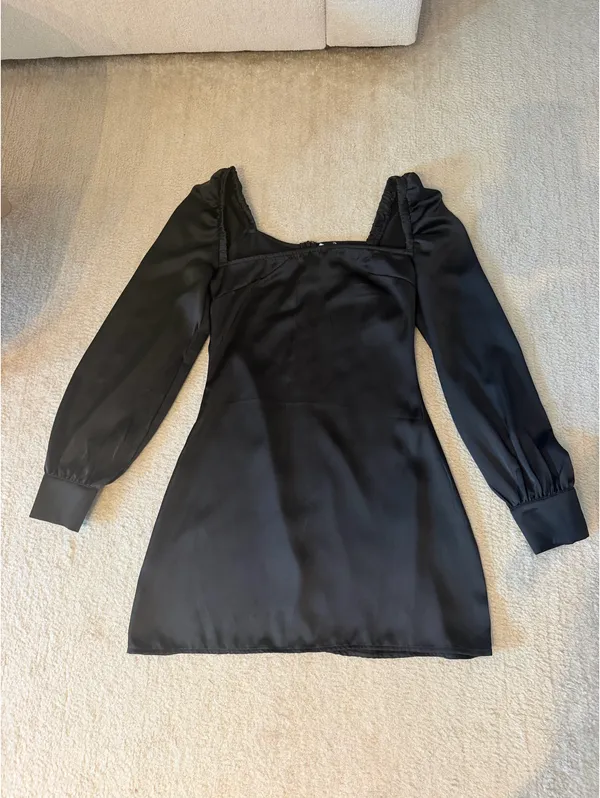 Princess Polly Black Satin Mini Dress - Image 2