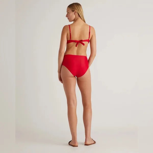 NWOT Quince Women's Italian Demi Bikini Top Red Size L - Image 2