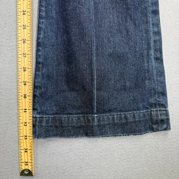 7 For All Mankind dojo Wide Leg Flare Jeans Dark Wash Blue U115J470S Size 27 - Image 5