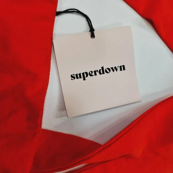 Superdown Elva Halter Tie Top in Poppy - Image 3