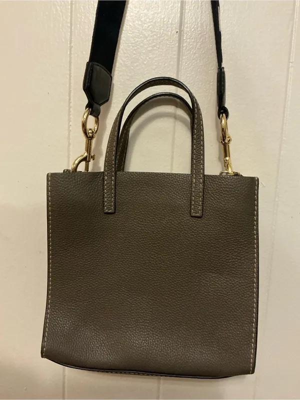 Rare Gray Pebbled Leather The Marc Jacobs Mini Grind Crossbody Tote Handbag Bag - Image 6