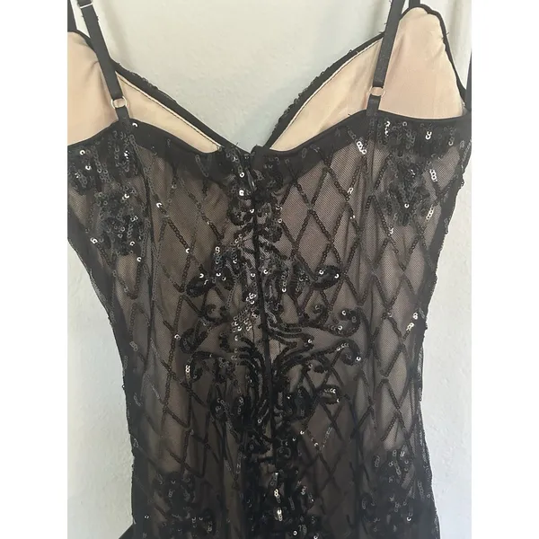 Lulus Moonlit Love Black Sequin Sleeveless Bodycon Mini Dress Size XS Sexy - Image 11