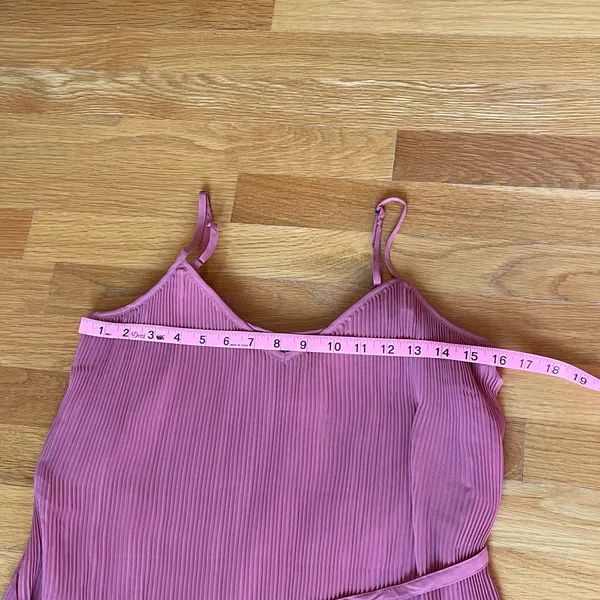Abercrombie & Fitch Pleated Midi Dress Small Pink Sleeveless Flowy Tie Waist - Image 5