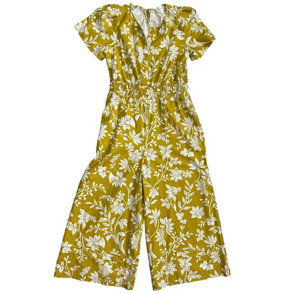 Anthropologie Somerset Wide Leg Jumpsuit in Chartreuse Pockets Size‎ Medium - Image 3