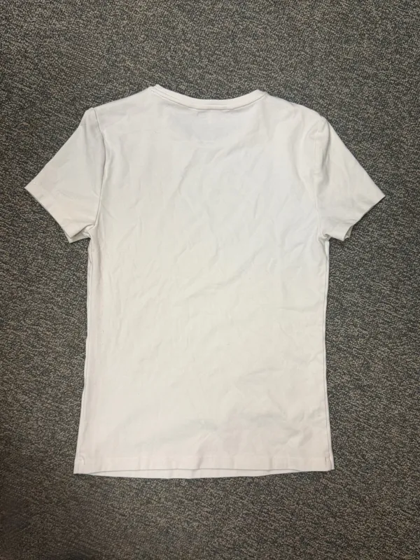 Banana Republic White Stretch Cotton Crewneck T-Shirt Women’s Small Fitted Basic - Image 4