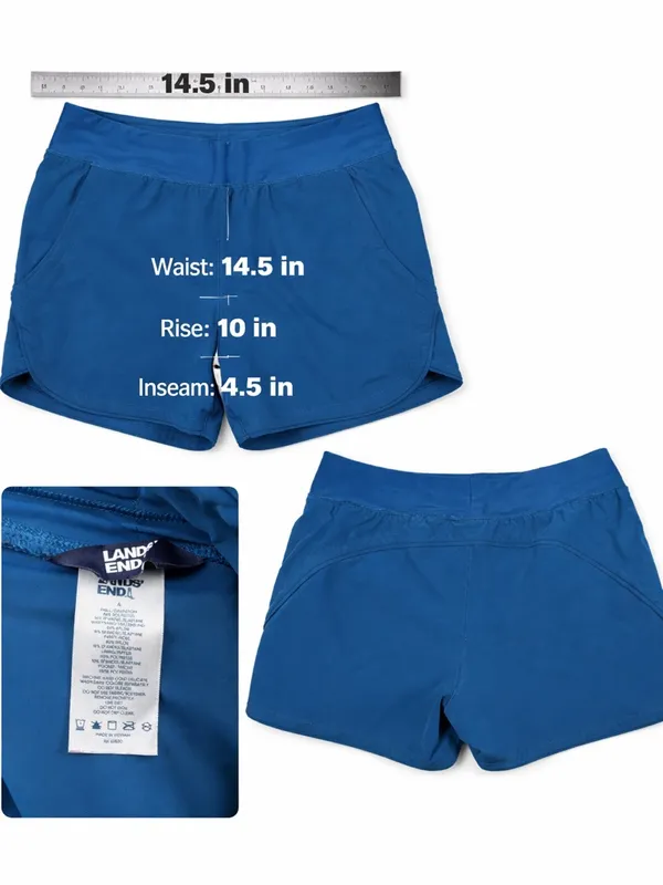 Lands End Athletic Running Shorts Blue Lightweight Women’s Size 4 4.5” Inseam‎ - Image 5