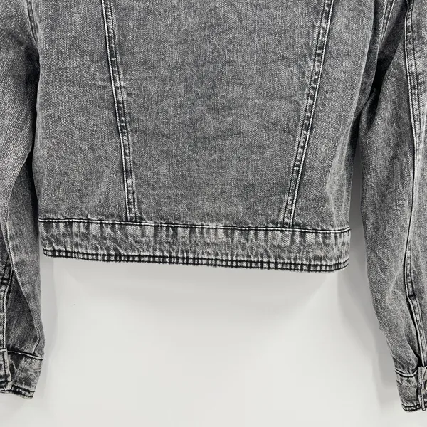 Rebecca Minkoff‎ Studded Denim Jean Jacket Black Gray 100% Cotton Size Small - Image 7