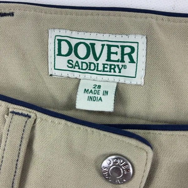Dover Saddlery Riding Breeches 28 Beige Knee Patch Stretch Equestrian Pants - Image 8