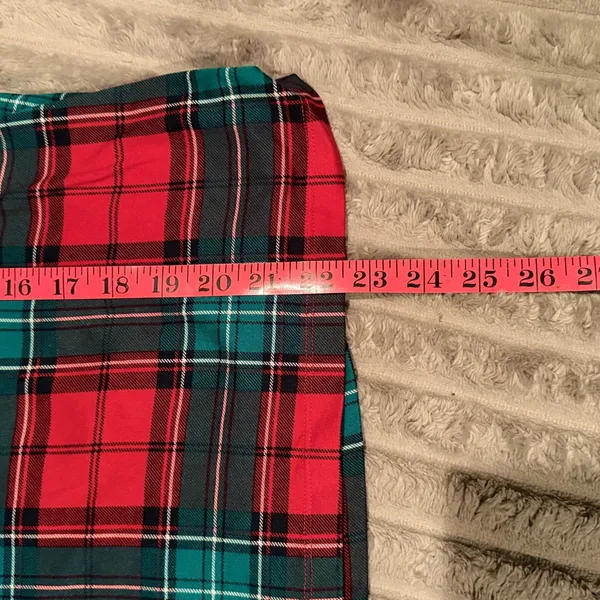 Joyspun‎ Womens Holiday Plaid Pajama Set Cheers Red Green L 12-14 JS4395051SA - Image 8