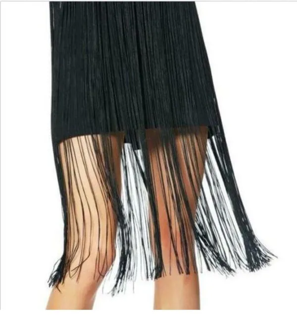 Rikki Black Fringe Flapper Dress - Image 6