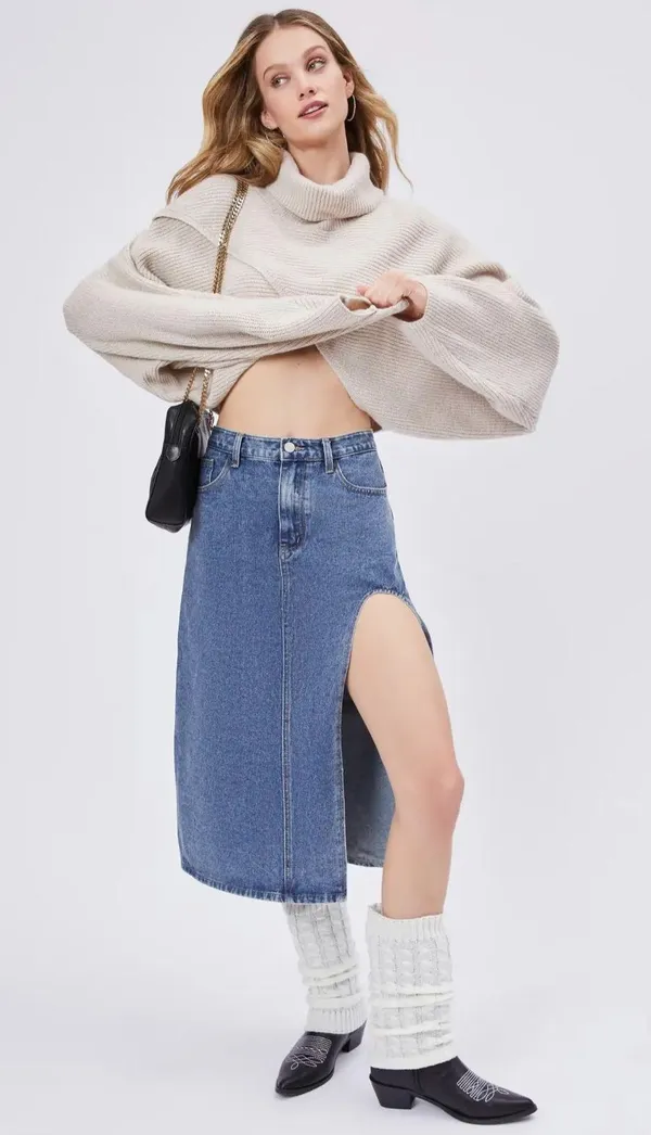 Cider Denim Midi Skirt - Image 6