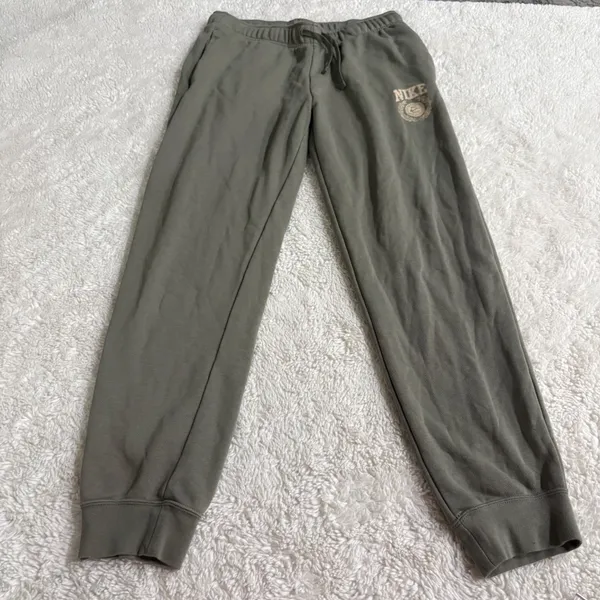 Nike Womens Green Cotton M Preppy Running Athleisure Luxe Sports Loungewear - Image 2