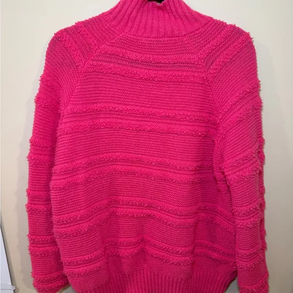 Chic Fuchsia Turtleneck Sweater Pink Size L - Image 3