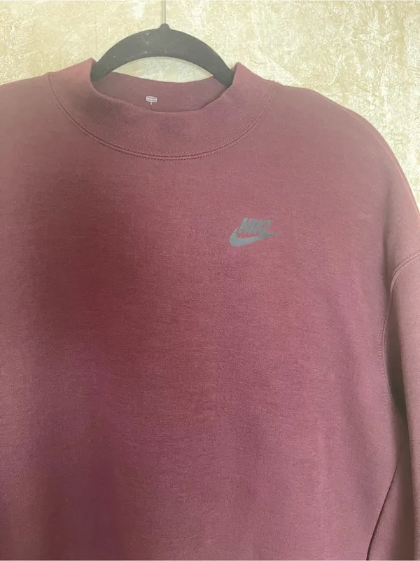 Nike Sportswear Tech Fleece Style Crewneck Sweatshirt Maroon Burgundy Sz S - Image 5