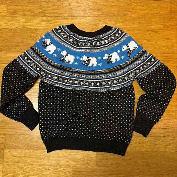 Holiday Time Polar Bear Preppy Christmas Fisherman Teacher Ugly Sweater S - Image 5