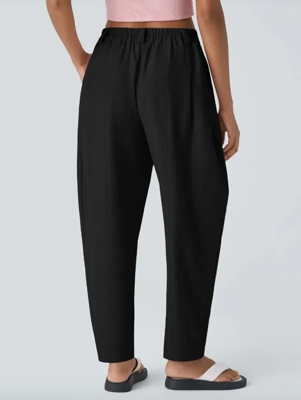 Halara Black Mid-Rise Pocket Barrel Leg Baggy Work Pants - Size - Medium - Image 2