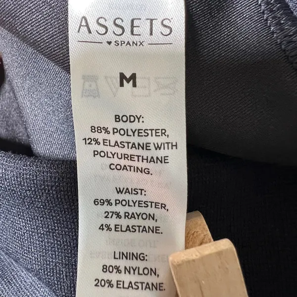 Spanx Assets Faux‎ Leather Leggings Black Pull On Slim Stretch Pants M - Image 7
